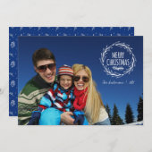 Met de hand getekende kerstfeestdag fotokaart feestdagenkaart (Voorkant / Achterkant)