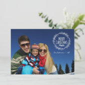 Met de hand getekende kerstfeestdag fotokaart feestdagenkaart (Staand voorkant)
