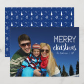 Met de hand getekende kerstfeestdag fotokaart feestdagenkaart (Voorkant / Achterkant)