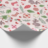 Met de hand getekende kersticonen inpakpapier (Hoek)