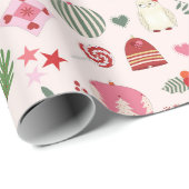Met de hand getekende kersticonen inpakpapier (Rol Hoek)