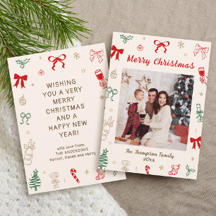 Met de hand getekende kerstkaart kaart
