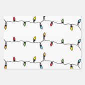 Met de hand getekende kerstlichtstralen inpakpapier vel (Voorkant 2)