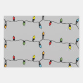 Met de hand getekende kerstlichtstralen inpakpapier vel (Voorkant)