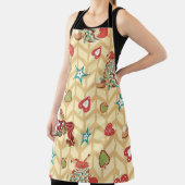  met de hand getekende kerstmis naadloos patroon v schort (Insitu)