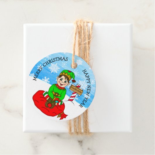 Met de hand getekende Kerstmis van en naar het Lab Bedankjes Labels (In situ)