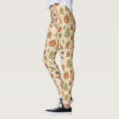 Met de hand getekende kerstpatroon leggings (Links)
