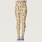 Met de hand getekende kerstpatroon leggings (Voorkant)