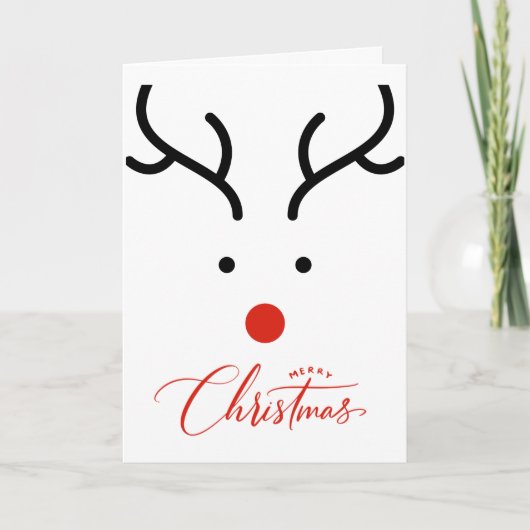 Met de hand getekende kerstrendierfeestkaart feestdagen kaart (Voorkant)