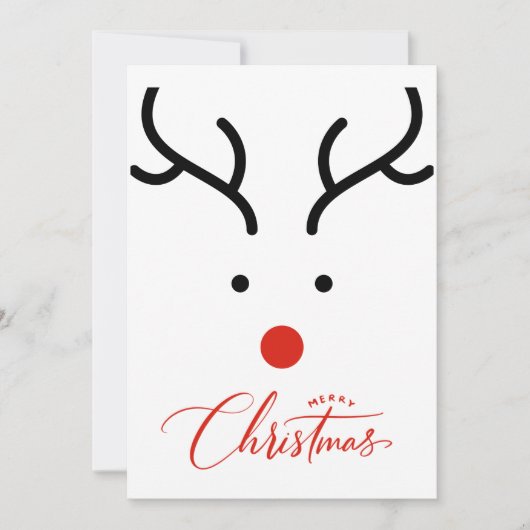 Met de hand getekende kerstrendierfeestkaart feestdagenkaart (Voorkant)