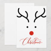 Met de hand getekende kerstrendierfeestkaart feestdagenkaart (Voorkant / Achterkant)