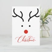 Met de hand getekende kerstrendierfeestkaart feestdagenkaart (Staand voorkant)