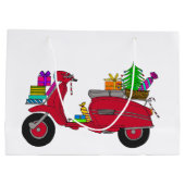 Met de hand getekende kerstscooter groot cadeauzakje (Achterkant)