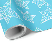 Met de hand getekende kerststerren cadeaupapier (Rol Hoek)