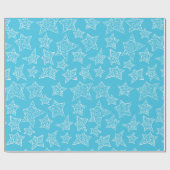 Met de hand getekende kerststerren cadeaupapier (Vlak)