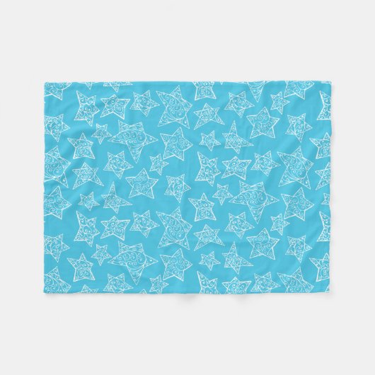 Met de hand getekende kerststerren fleece deken (Voorkant (Horizontaal))