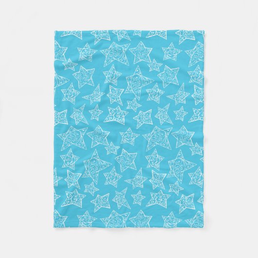 Met de hand getekende kerststerren fleece deken (Voorkant)