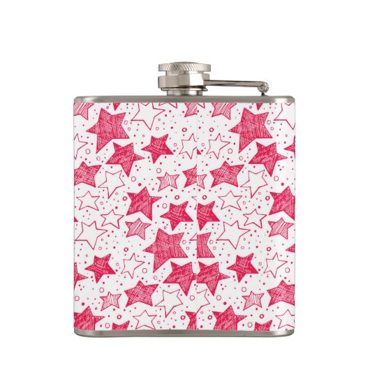 Met de hand getekende kerststerren heupfles (Achterkant)