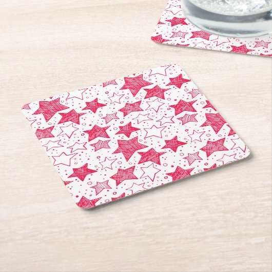 Met de hand getekende kerststerren kartonnen onderzetters (Schuin)
