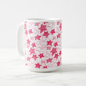 Met de hand getekende kerststerren koffiemok (Voorkant links)