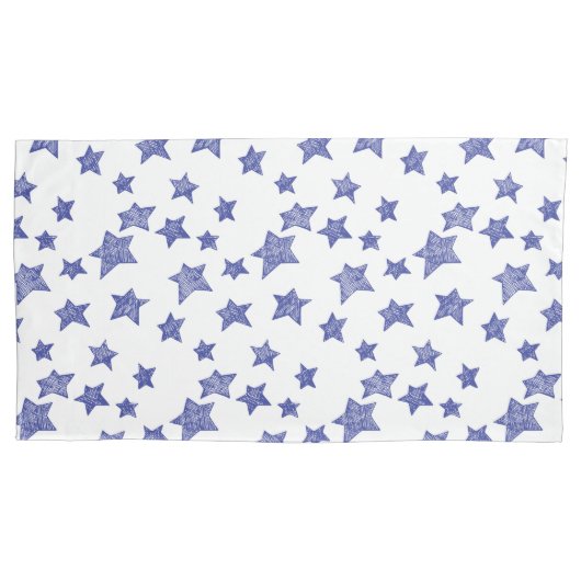 Met de hand getekende kerststerren kussensloop (Voorkant-Links)