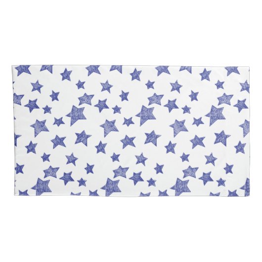 Met de hand getekende kerststerren kussensloop (Achterkant-Rechts)