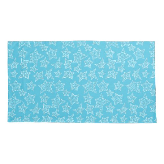 Met de hand getekende kerststerren kussensloop (Achterkant-Links)