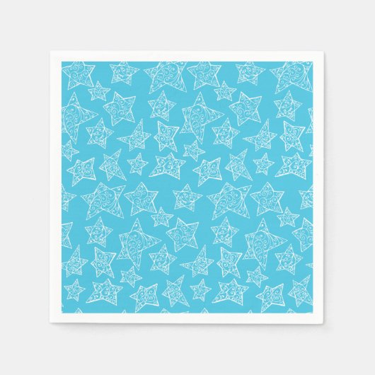 Met de hand getekende kerststerren servetten (Voorkant)