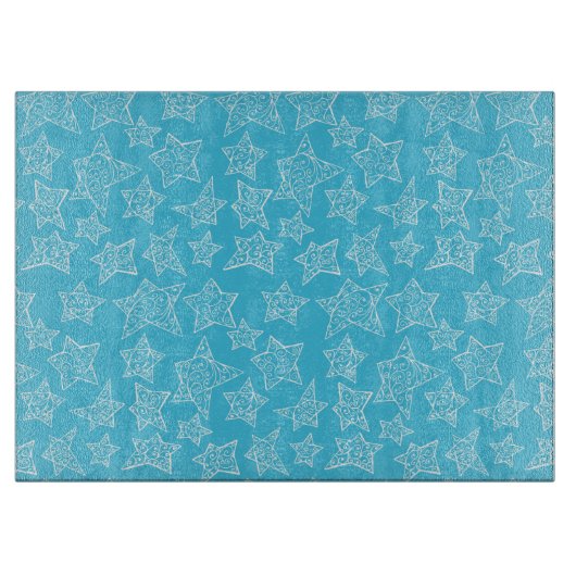 Met de hand getekende kerststerren snijplank (Voorkant)