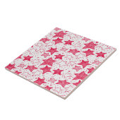 Met de hand getekende kerststerren tegeltje (Zijkant)