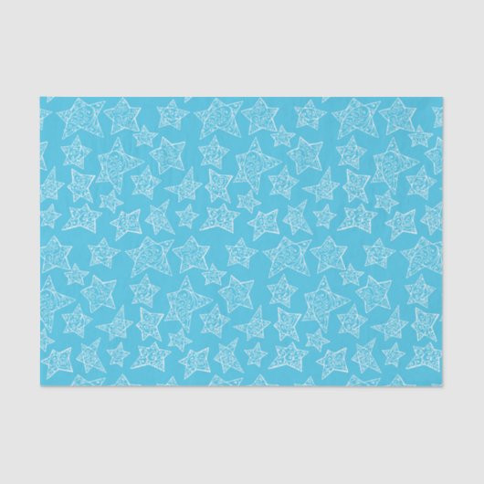 Met de hand getekende kerststerren tissuepapier (Voorkant)
