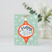 Met de Hand Getekende Kerstversiering Feestdagenkaart (Staand voorkant)