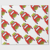 Met de hand getekende kerstwagen cadeaupapier (Vlak)
