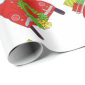 Met de hand getekende kerstwagen cadeaupapier (Rol Hoek)