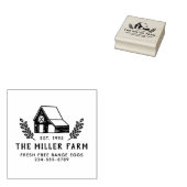 Met de hand getekende kippenren rustische familieb rubberstempel (Gestempeld)