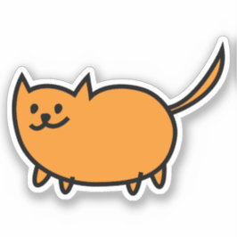 Met de hand getekende kleuren Kat, vinylSticker, o Sticker