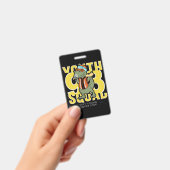 met de hand getekende koele dinosaurus vector ontw badge (Handheld)