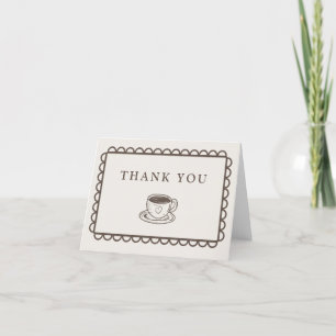 Met de Hand Getekende Koffie Thema Bedankkaart