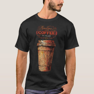 Met de hand getekende koffiekop t-shirt