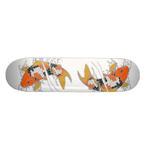 Met de Hand Getekende Koi Skateboard Deck