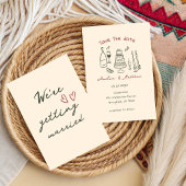 Met de hand getekende Koppel Glas Doodle Whimsical Kaart