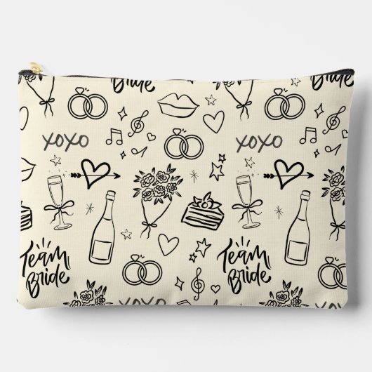 Met de Hand Getekende Krabbel Gele Bruiloft Etui (Voorkant)