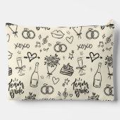 Met de Hand Getekende Krabbel Gele Bruiloft Etui (Achterkant)