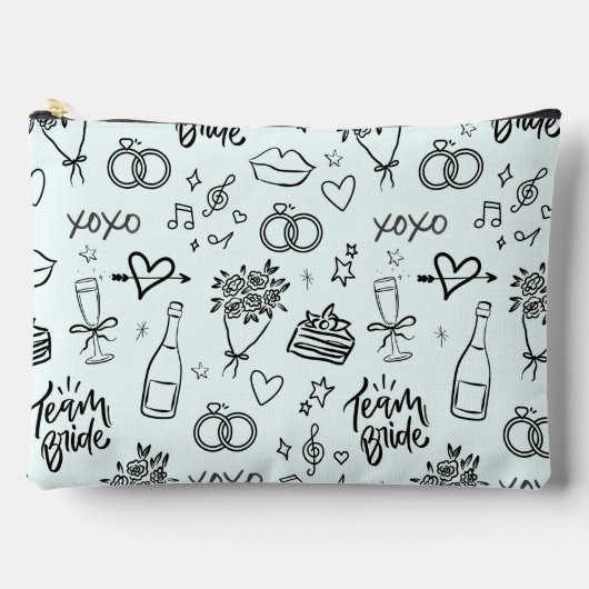 Met de Hand Getekende Krabbel Groene Bruidsdouche Etui (Voorkant)