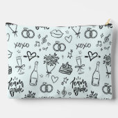 Met de Hand Getekende Krabbel Groene Bruidsdouche Etui (Achterkant)