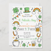 Met de hand getekende krabbel luchtige St. Patrick Kaart (Voorkant)