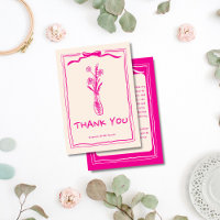 Met de hand getekende krabbel retro roze lint brui