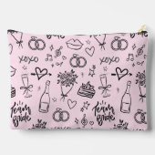 Met de Hand Getekende Krabbel Roze Bruidsdouche Etui (Achterkant)