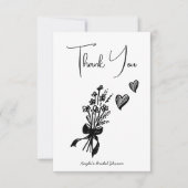 Met de hand getekende krabbel schets minimalistisc bedankkaart (Voorkant)