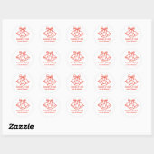 Met de Hand Getekende Krabbel Speelse Doodle Kerst Ronde Sticker (Vel)